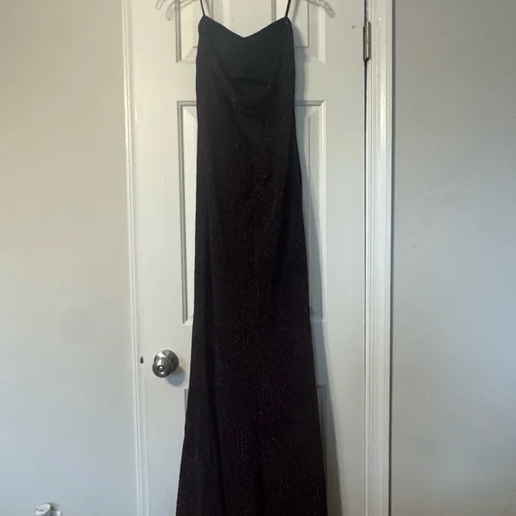 Purple Strapless Sleeveless Prom Gown - Picture 2 of 2